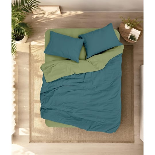 Cotton Box Plain Tek Kişilik Nevresim Takımı Petrol-yeşil
