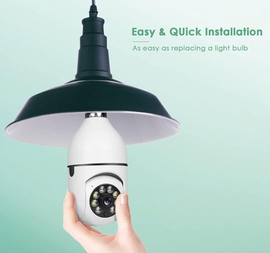 Coverzone E26 Ampul Kamera 5 MP WiFi 2,4 GHz 5 GHz Pan Eğim 10X Zoom Otomatik Takip Renk Gece Hareket Algılama 2 Yönlü Ses SD Kart Kaydı Güvenlik Kamerası Kolay Kurulum | V380