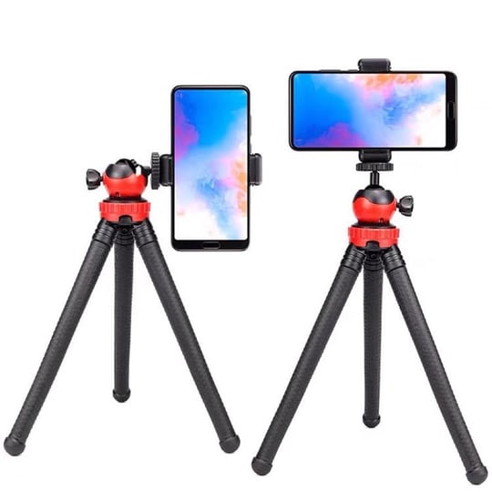 Coverzone Esnek Youtuber Yayıncılar ve Sosya Medya için İdeal 30cm Ahtapot 360 Derece Taşınabilir Ayakları Bükülebilir Selfie Telefon Tutuculu 3 Ayaklı Kampda Tatilde Gezilerde Tripod Çok Hafif 320gr
