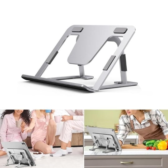 Coverzone iPad Uyumlu Tablet Standı Yüksekliği Ayarlanabilir Tutucu Tok Alüminyum 14 inç Notebooklar ile Uyumlu Pedli Kaymaz Tasarım%100 Tok Alüminyum Alaşımlı Katlanır ZR749 (ZR749)
