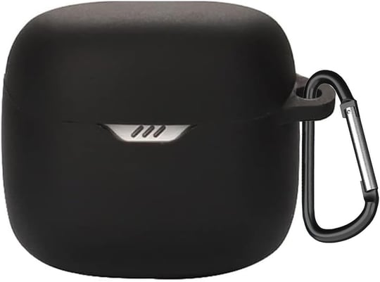 Coverzone JBL Tune Flex 2 ile Uyumlu Kulaklık Kılıfı Kancalı Kılıf Darbeye Dayanıklı Silikon Yumuşak Koruyucu Toz ve Kirden Koruyan JBL Tune Flex2 ile Uyumlu Koruyucu Kapak Siyah