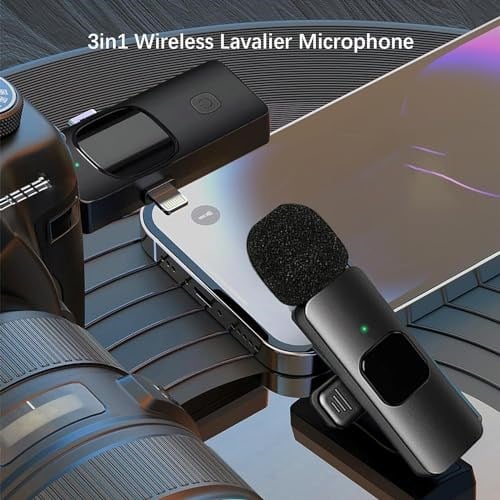 Coverzone Kablosuz İkili Yaka Mikrofonu iPhone ile Uyumlu 3.5mm Aux iPhone Type-C PC Tablet Video Kayıt Röportaj Canlı Yayın Vlog Kablosuz Mikrofon USB C ve Amfi ve Bilgisayar Uyumlu ZR564