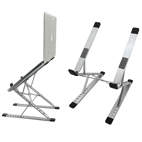 Coverzone Kaliteli Tok Alüminyum Dizüstü Bilgisayar Notebook Standı Yüksekliği Ayarlanabilir 30cm Maksimum Yükseklik Stand Taşınabilir Yükseltici MacBook Uyumlu Tüm Dizüstü Bilgisayar 10-16 inç N8