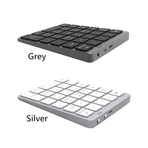 Coverzone Macbook Notebook Uyumlu Bluetooth Kablosuz Numerik Klavye Tuş Takımı Mini Numpad Ultra İnce Kablosuz Şarjlı 28 Tuşlu Mini Rakam Klavyesi Keypad N960 (Titanium)