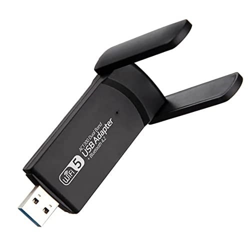 Coverzone Wireless Adaptör Wifi Ağ Kartı Masaüstü Bilgisayar Pc ile Uyumlu 2,4G 5G Destekler 1300Mbps Usb 3.0 Dual Band Usb Adapter 2,4Ghz-5,82Ghz AC1300