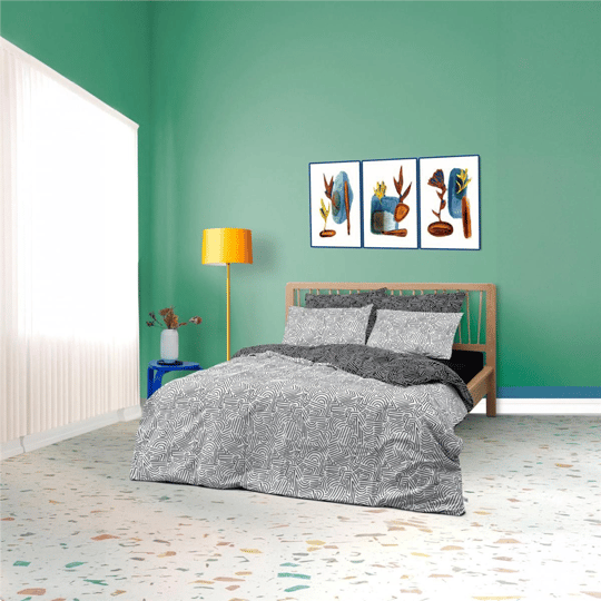 Cozy Home mono Tek Kişilik Lastikli Çarşaflı Nevresim Takımı Maze