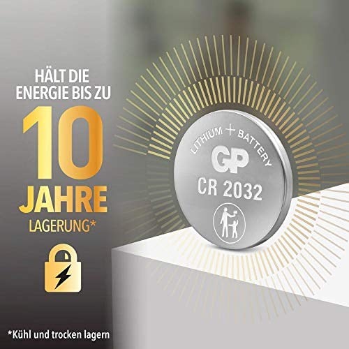 CR2032 3v Lithium Knopfzellen, 20 Stück Li-Mn Knopfbatterien CR 2032 - 3 Volt im 20-er Pack, Batterien einzeln entnehmbar (GP Batteries Markenprodukt)