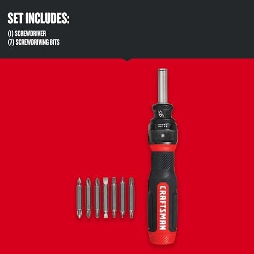 CRAFTSMAN CMHT68129 15 PC SpeedDrive Mandallı Tornavida, Kırmızı, Siyah, Gümüş