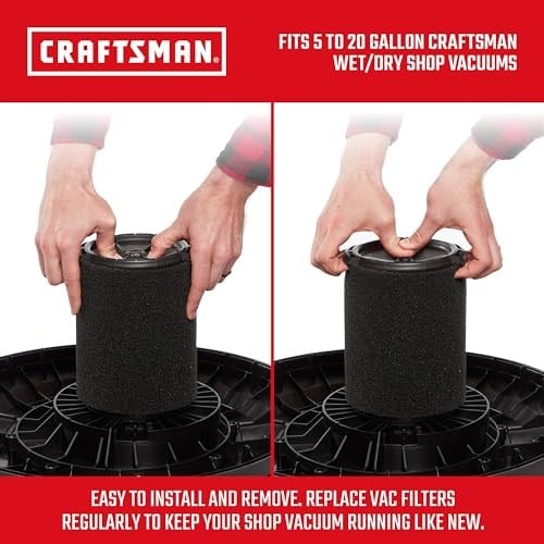 CRAFTSMAN CMXZVBE38773 Islak Uygulama Filtresi 5 ila 20 Galon Islak/Kuru Vakumlar ve Mağaza Süpürgeleri için
