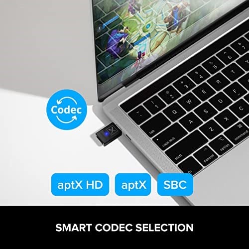 Creative BT-W3X akıllı Bluetooth 5.3 ses vericisi, aptX HD, yüksek çözünürlüklü 24-bit / 48 kHz ses, cihaz değiştirme fonksiyonu, PC/Mac/oyun konsolları ile çalışır