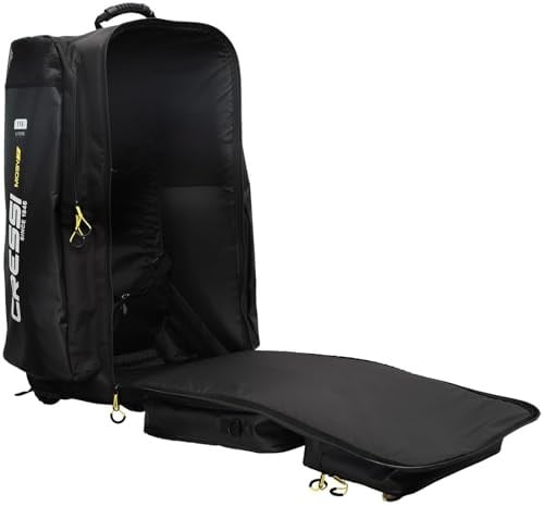 Cressi Moby Trolley Bag - Spor ve Seyahat için İdeal Sağlam ve Geniş Tekerlekli Çanta, Siyah/Sarı, Unisex