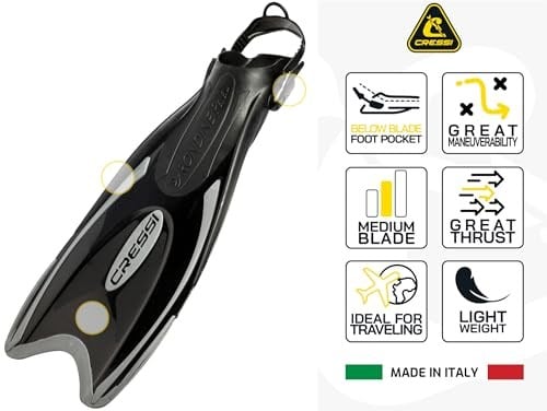 Cressi Palau Saf Fins yüzme ve şnorkel için ayarlanabilir kısa palet - Seçenekler: XS/S (35/38), S/M (38/41), L/XL (44/47)