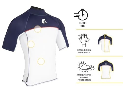 CRESSI Shield Man Rash Guard Short/Sl SUP ve su sporları için koruyucu Rashguard üniseks-yetişkin