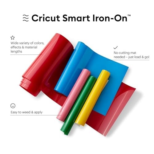 Cricut Discover 3 ve Maker 3 için Smart Iron On (33 cm x 2,7 m, Siyah) - 3,7 mye kadar uzun kesimler için matsız kesim