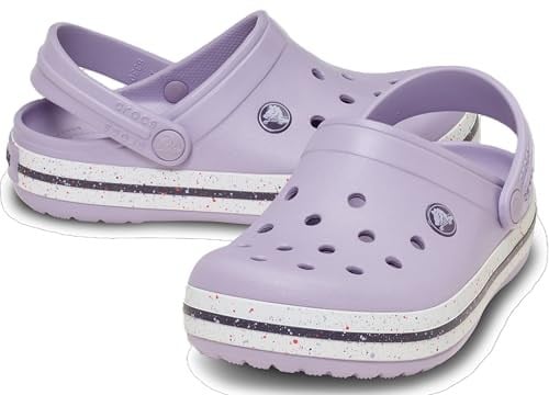 Crocband Clog K Benekli Bantlı Lila Çocuk Terlik