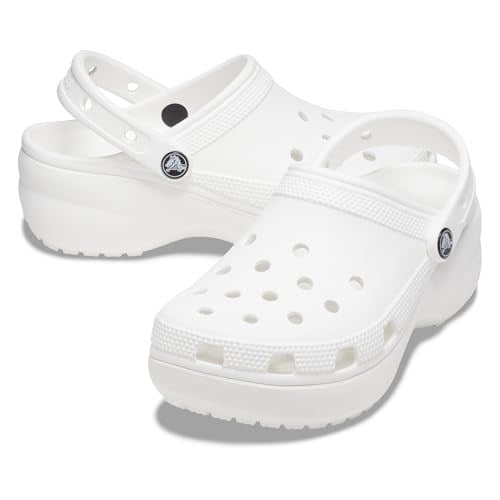 Crocs Kadın Classic Platform Clog W Terlik, White, 37-38 EU