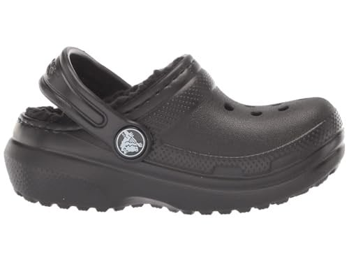 Crocs Kids Classic Lined Clog | Kids Slippers, Black, 2 Little Kid