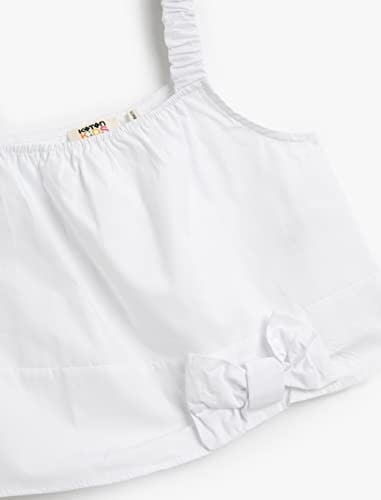 Crop Bluz Askılı Fiyonk Detaylı Pamuklu