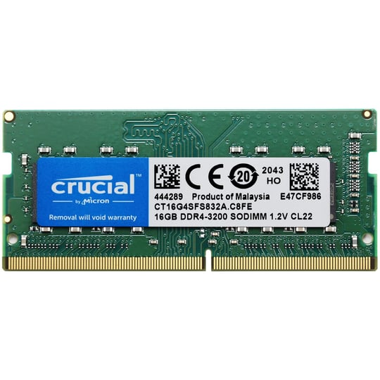 Crucial 16GB 260pin SODIMM DDR4 PC4-25600 NONECC