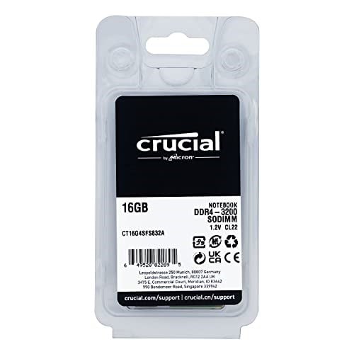 Crucial 16GB 260pin SODIMM DDR4 PC4-25600 NONECC