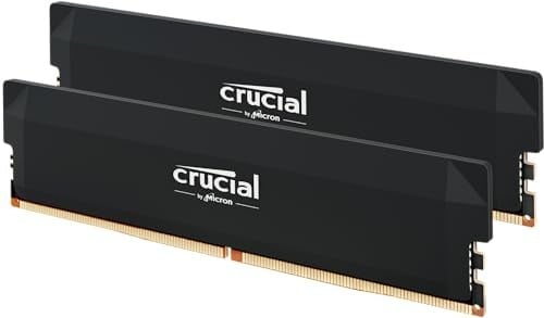 Crucial Pro DDR5 RAM 32GB Kit (2x16GB) 6000MHz CL36, Overclocking Gaming, Intel XMP 3.0 / AMD EXPO, PC Bilgisayar Belleği 32GB DDR5, Siyah - CP2K16G60C36U5B