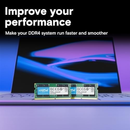 Crucial RAM DDR4 32Go 3200MHz SODIMM CL22, Mémoire pour Ordinateur Portable, Mini PC (ou 2933MHz / 2666MHz) - CT32G4SFD832A