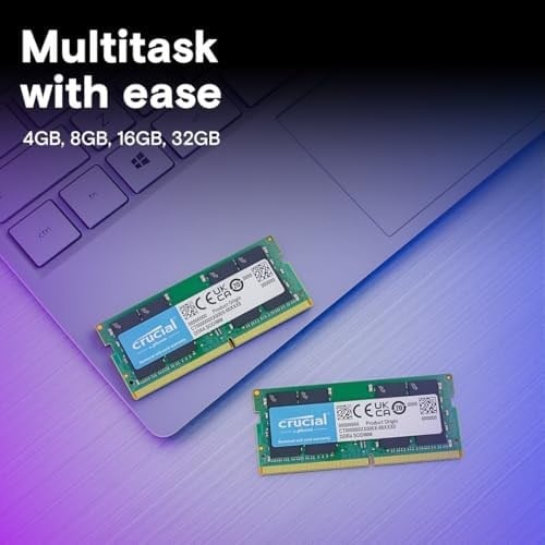 Crucial RAM DDR4 32Go 3200MHz SODIMM CL22, Mémoire pour Ordinateur Portable, Mini PC (ou 2933MHz / 2666MHz) - CT32G4SFD832A