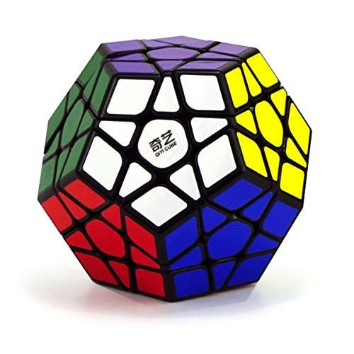 CuberSpeed Beşgen Dodecahedron 12 taraflı Megaminx küp 3x3 Megaminx Hız Küp Bulmaca Oyuncak QiHeng Siyah megaminx Hız Küpü