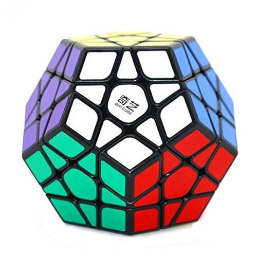 CuberSpeed Beşgen Dodecahedron 12 taraflı Megaminx küp 3x3 Megaminx Hız Küp Bulmaca Oyuncak QiHeng Siyah megaminx Hız Küpü