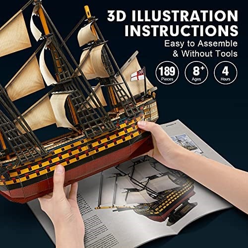 CubicFun 3D 189 Parça Puzzle HMS Victory Donanma Gemisi