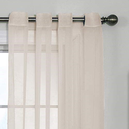 CurtainFresh Yatak Odası veya Oturma Odası için Koku Nötrleştirici Şeffaf Vual Gromet Pencere Perdesi (1 Panel), 149 cm x 241 cm, Fildişi - Seçenekler: 59 in x 84 in, 149.9G x 149.9U cm (1 Panel)...