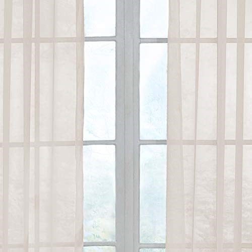 CurtainFresh Yatak Odası veya Oturma Odası için Koku Nötrleştirici Şeffaf Vual Gromet Pencere Perdesi (1 Panel), 149 cm x 241 cm, Fildişi - Seçenekler: 59 in x 84 in, 149.9G x 149.9U cm (1 Panel)...