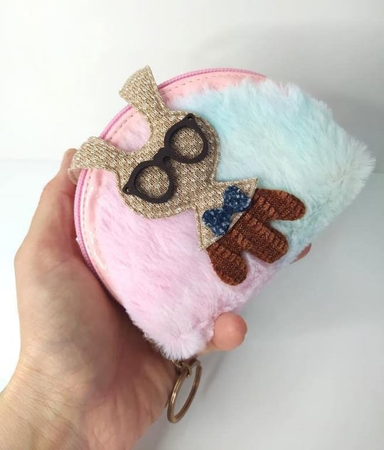 Cüzdan Renkli Peluş Bozuk Para Cüzdanı Makyaj Çantası Anahtarlık 13352