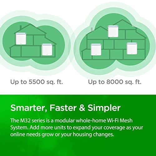 D-Link Eagle Pro AI AX3200 Mesh WiFi 6 Sistemi- 2li Paket - 8 Akış, 802.11ax Yönlendirici, Çift Bant, OFDMA, MU-MIMO, Google Asistan v - Seçenekler: AX3200 2-Pk Mesh Sistemi, AX3200 3-Pk Mesh Sistemi