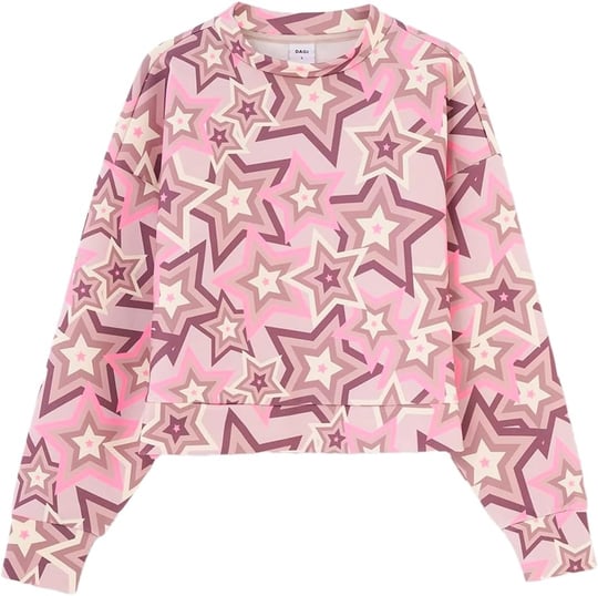 Dagi Kadın Dik Yaka Yıldız Baskılı Scuba Sweatshirt, Örme