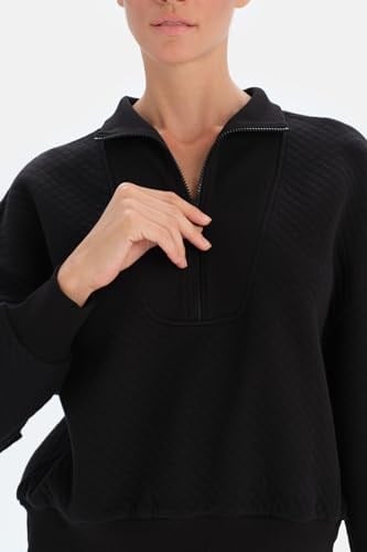 Dagi Kadın Kadın Fermuar Yaka Kapitone Sweatshirt, Pamuklu, Örme