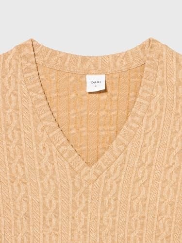 Dagi Kadın V Yaka Uzun Kollu Örgülü Sweatshirt, Örme, Süprem