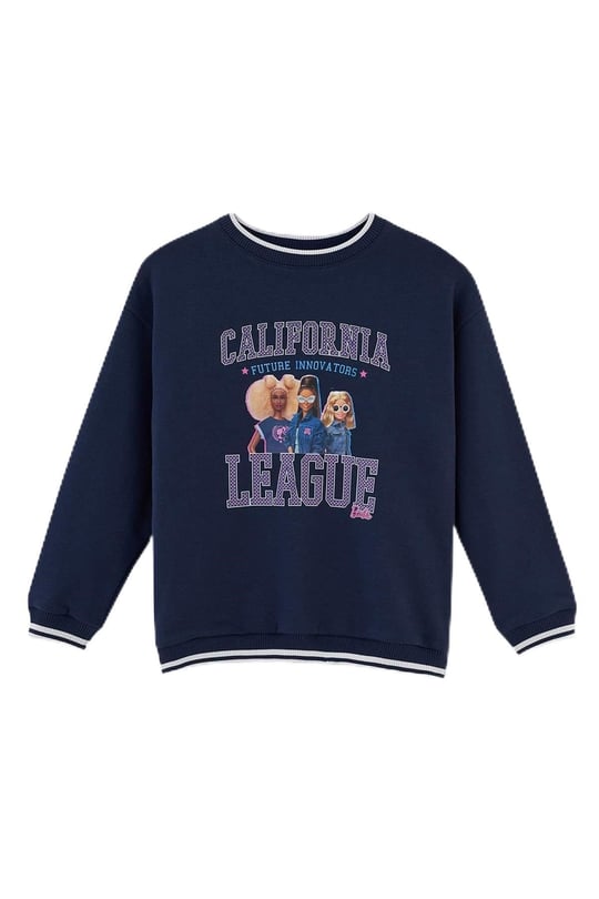 Dagi Kız Çocuk Barbıe Lisans Baskılı Sweatshirt, Pamuklu, Örme