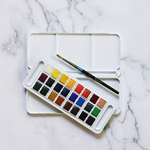 Daler Rowney Aquafine Sulu Boya Seyahat Seti, 24 Yarım Kap