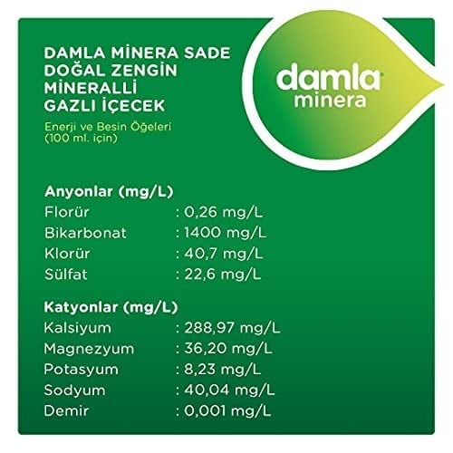 Damla Minera Doğal Maden Suyu Cam Şişe 6x200 ml
