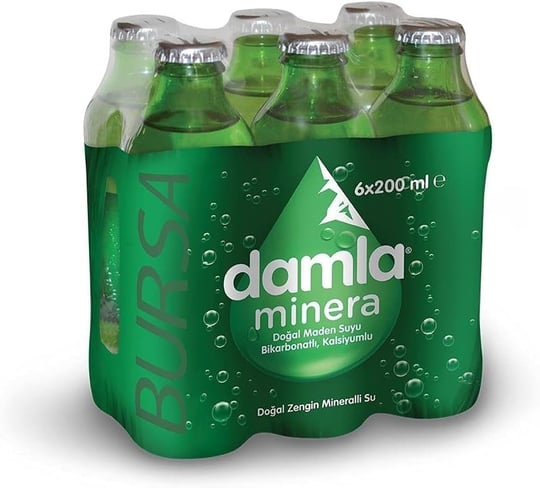 Damla Minera Doğal Maden Suyu Cam Şişe 6x200 ml