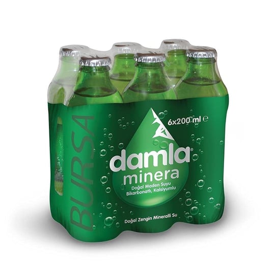 Damla Minera Doğal Maden Suyu Cam Şişe 6x200 ml