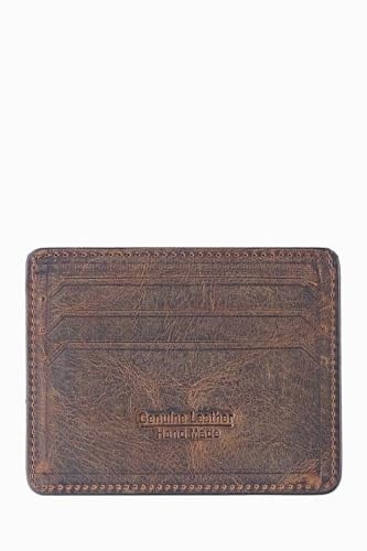 Damy Deri Cüzdan, Kadın Küçük RFID Kartlık, Fermuarlı, Erkek Mekanizmalı İnce, Mıknatıslı, Spor, Kartvizitlik, Mini Kredi Kartlık 530 (Kahverengi)