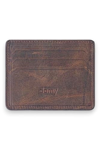 Damy Deri Cüzdan, Kadın Küçük RFID Kartlık, Fermuarlı, Erkek Mekanizmalı İnce, Mıknatıslı, Spor, Kartvizitlik, Mini Kredi Kartlık 530 (Kahve)