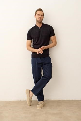 Danger Erkek Çizgi Desenli Slim-fit Kalıp Polo Yaka Yazlık Triko T-shirt - 5003DNGR