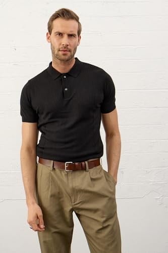 Danger Erkek Slim-fit Kalıp Polo Yaka Yazlık Triko T-shirt - 5002DNGR