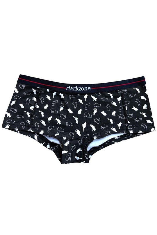 Darkzone Kadın Kedi Desenli Pamuk Boyshort Boxer-1