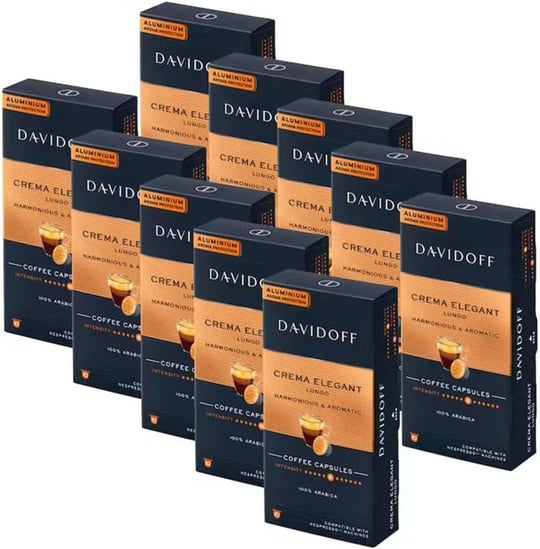 Davidoff Crema Elegant Lungo Harmonıous & Aromatıc Aluminium Kapsül Kahve (100 Adet) (Nespresso Uyumludur)
