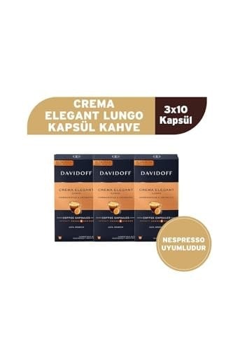Davidoff Crema Elegant Lungo Kapsül Kahve 3X10 Adet - Nespesso Uyumludur