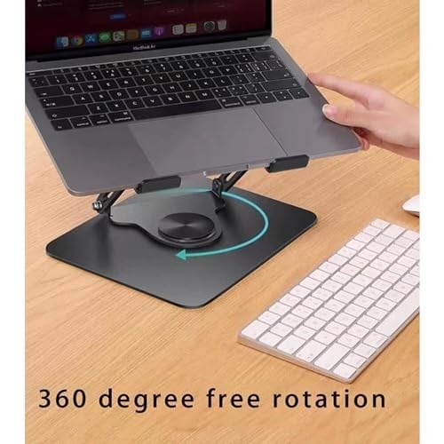 Daytona ZR-110 B Alüminyum 360 Derece Dönen Tabanlı Katlanabilir Taşınabilir Laptop Standı (Koyu Gri)